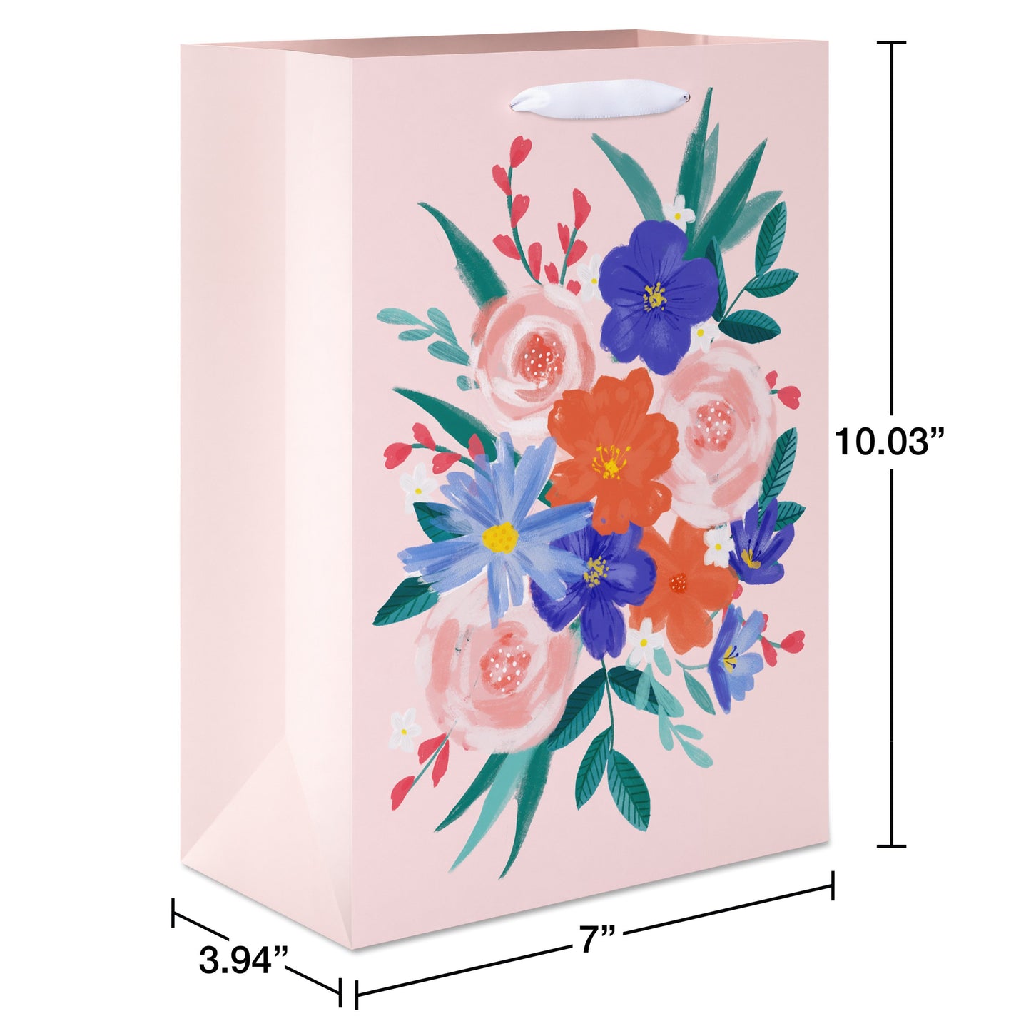 American Greetings Floral Medium Light Pink Gift Bag