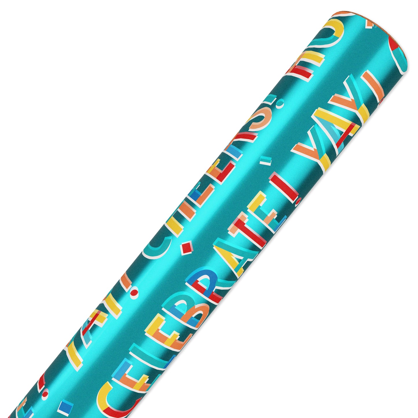 American Greetings Happy Birthday Teal Foil Wrapping Paper,15 sq. ft.