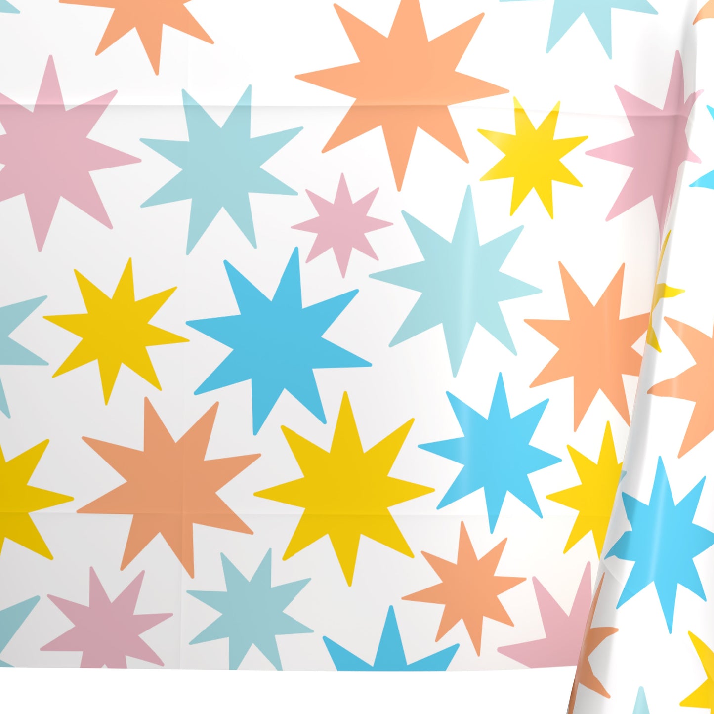American Greetings White with Colorful Star Plastic Table Cover