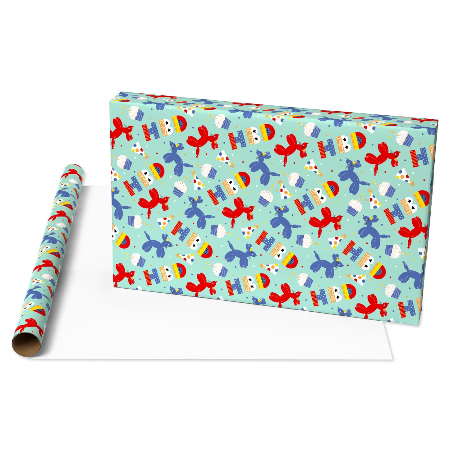 American Greetings Birthday Icons Wrapping Paper for Kids, 20 sq. ft.