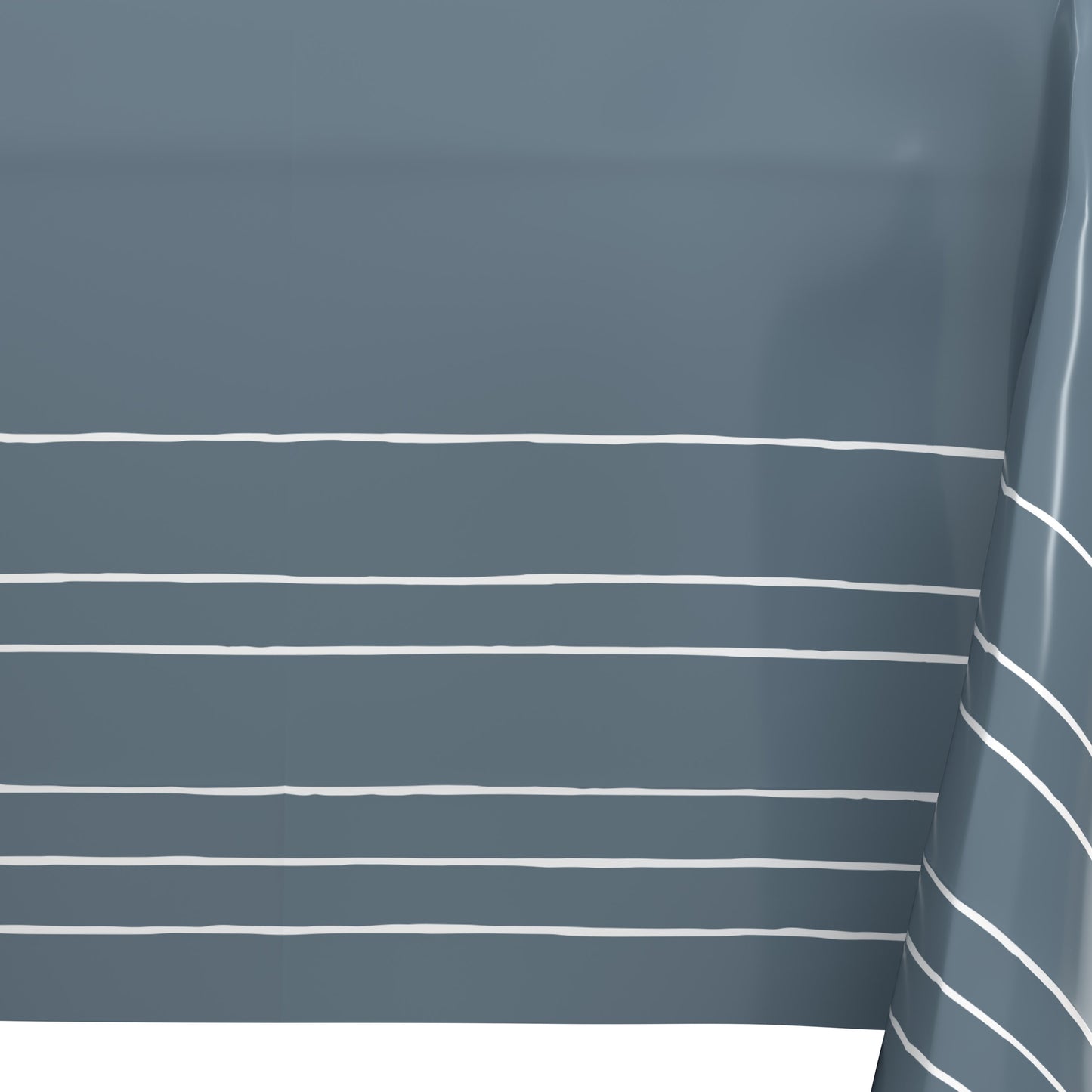 American Greetings Silver with White Stripes Plastic Table Cover