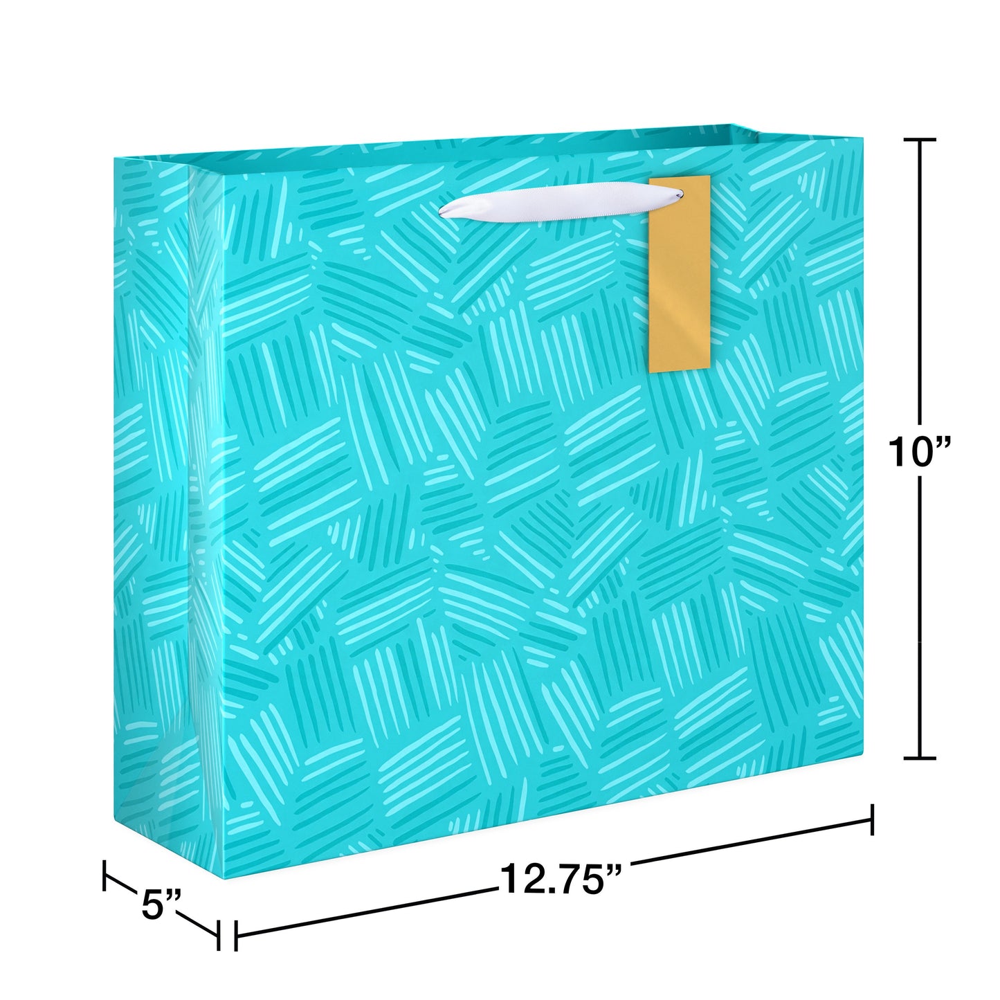 American Greetings Teal Horizontal Gift Bag with Gold Hang Tag