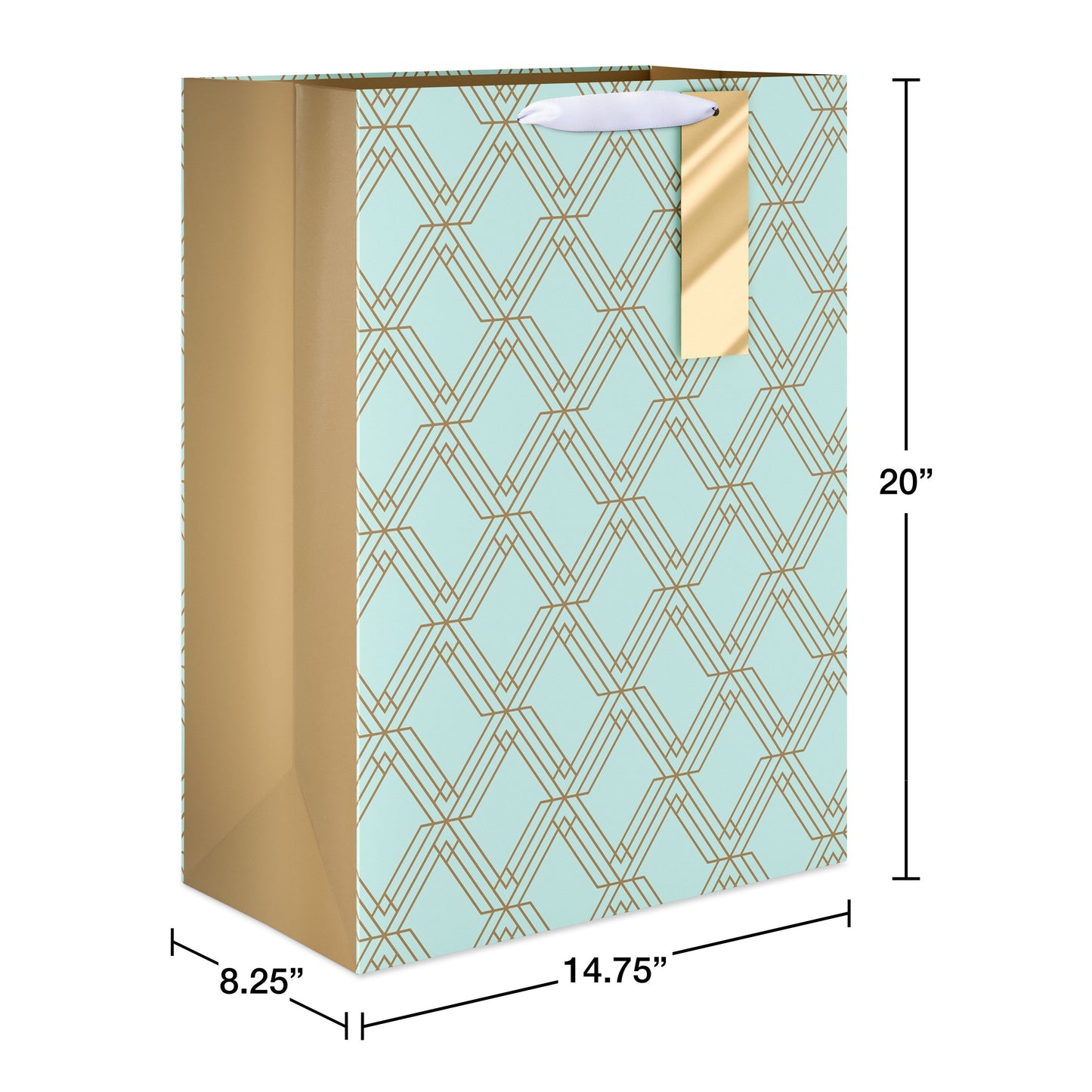 American Greetings Geometric Pattern Jumbo Mint Gift Bag