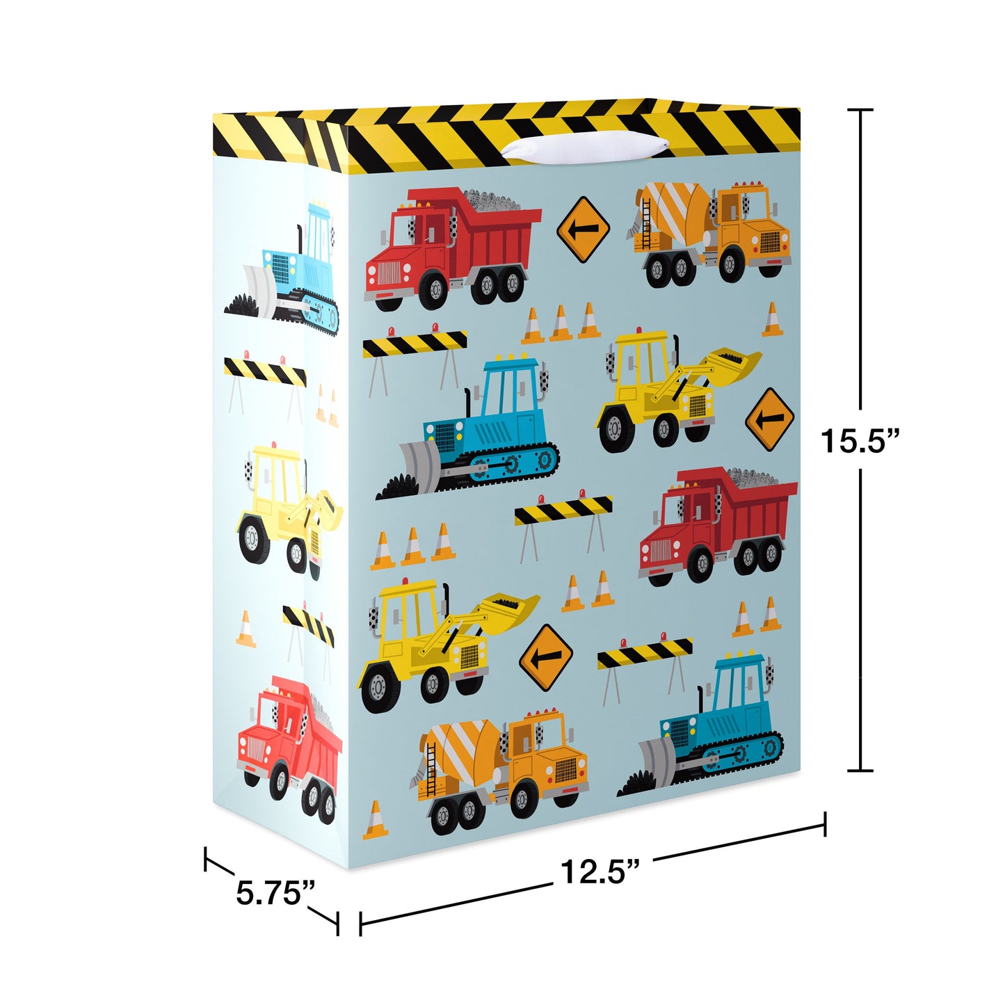 American Greetings Construction Trucks Extra Large Light Blue Gift Bag