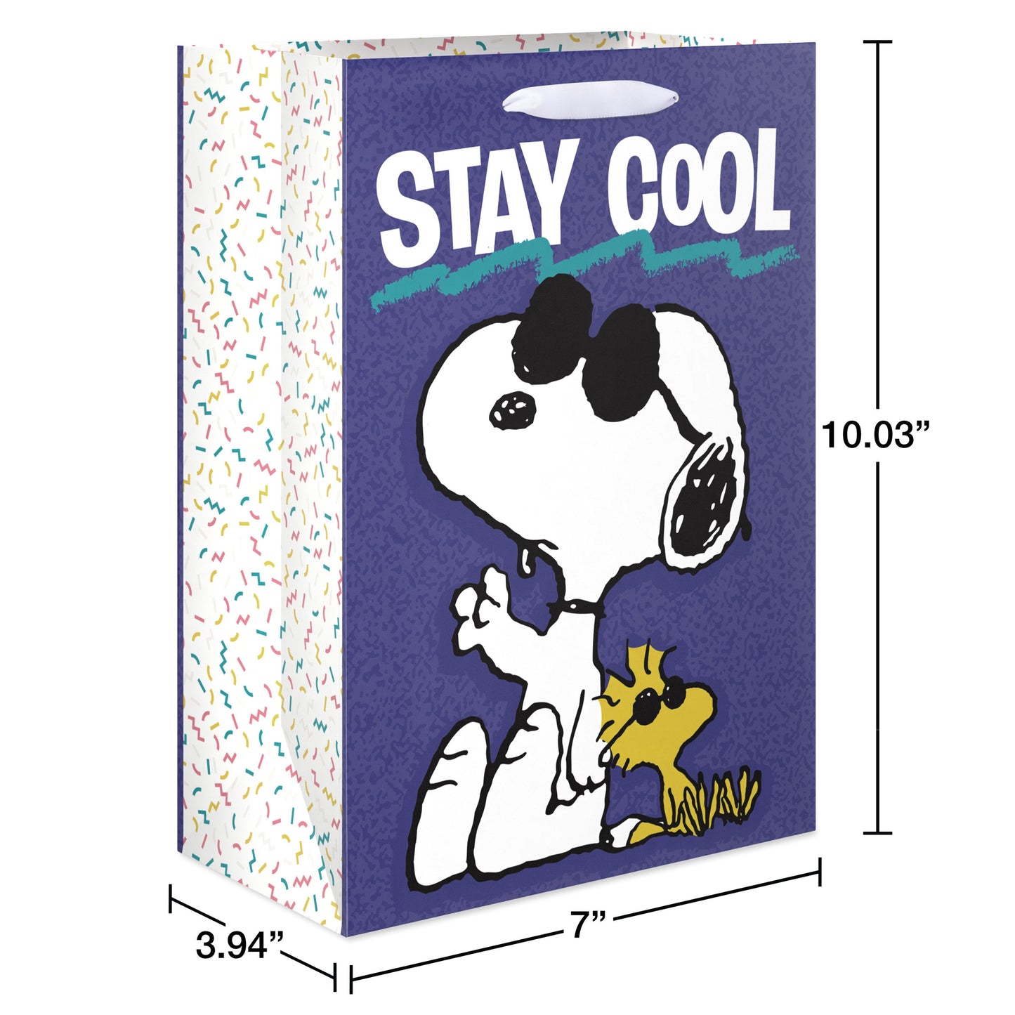 American Greetings Snoopy & Woodstock Stay Cool Blue Medium Gift Bag