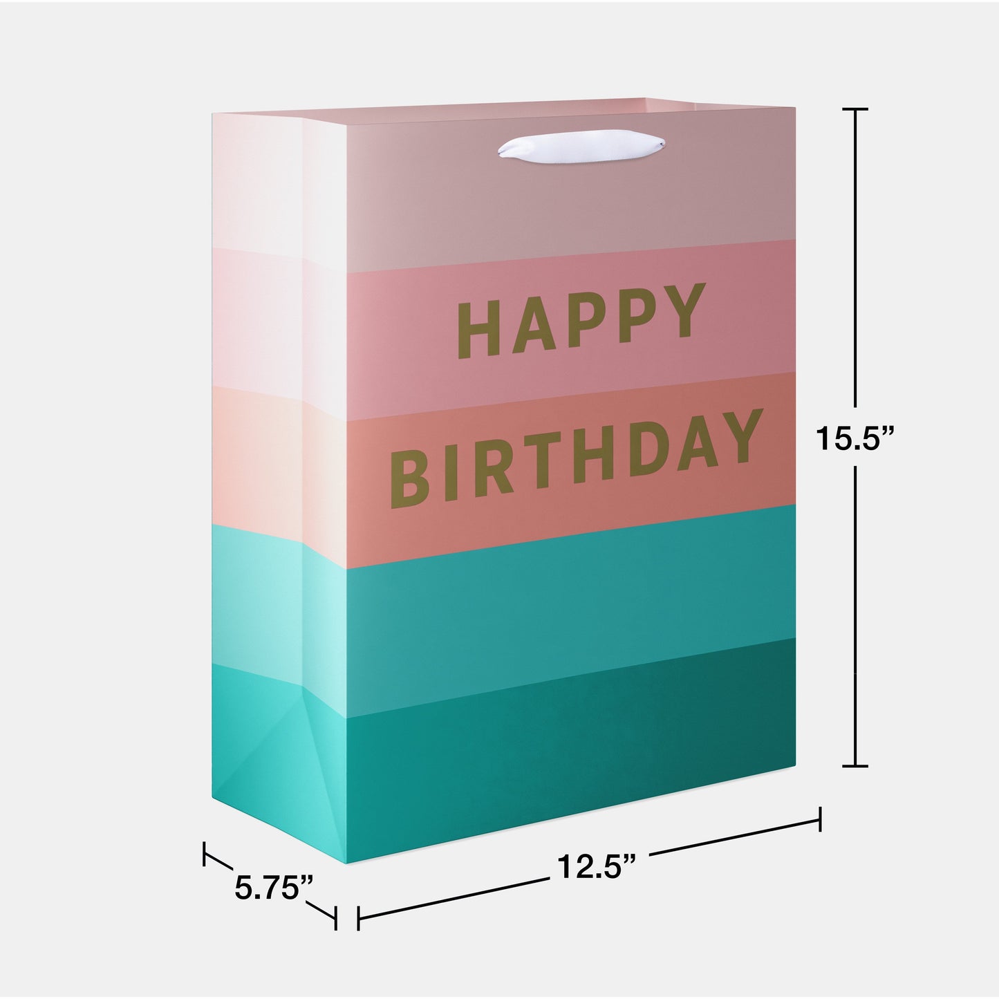 American Greetings Stripes Extra Large Pink & Teal Birthday Gift Bag