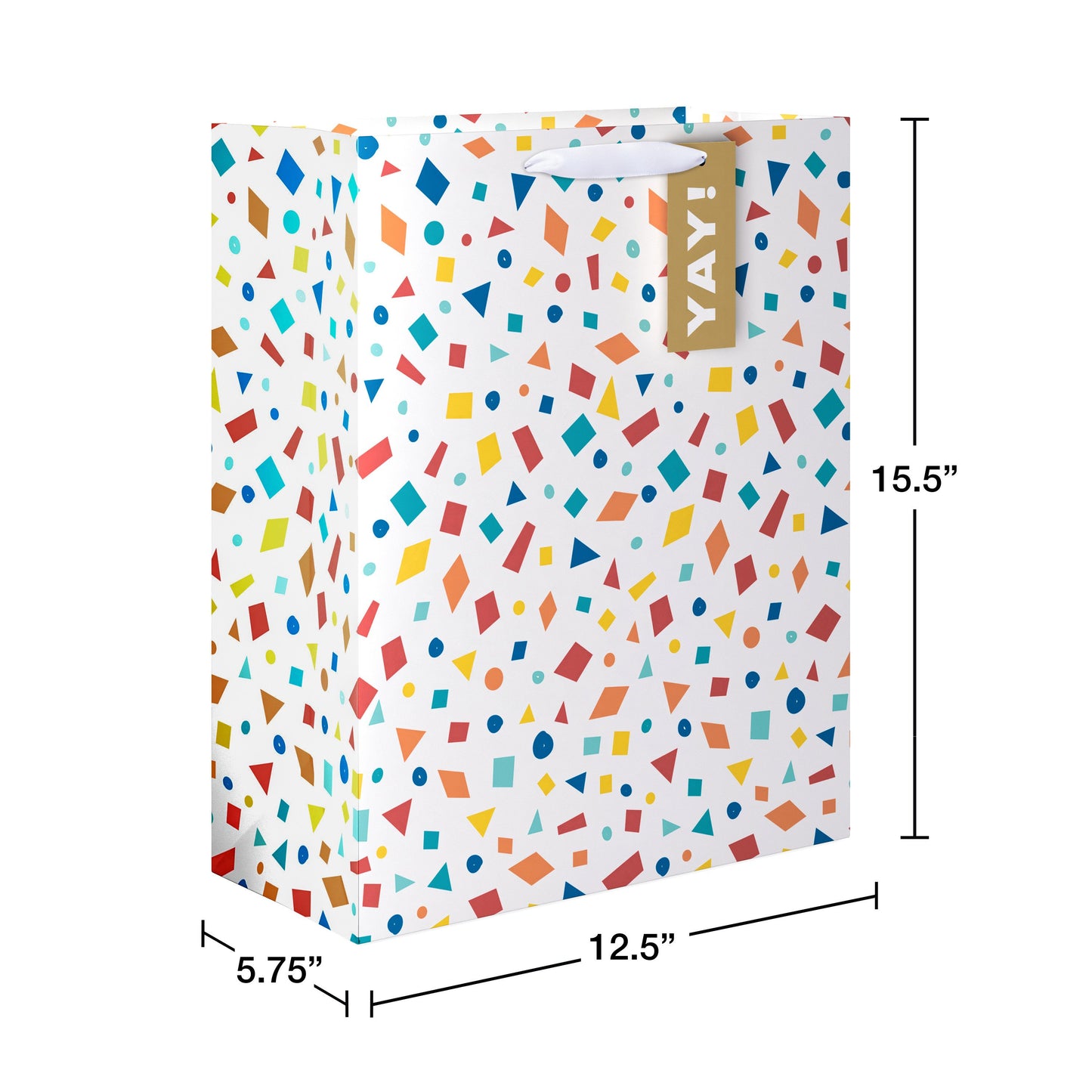 American Greetings Confetti Extra Large White Gift Bag with Hang Tag
