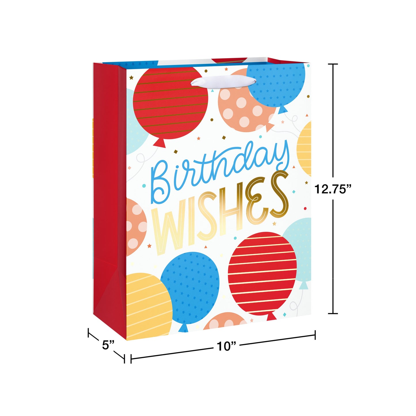 American Greetings Wishes & Balloons Large White Birthday Gift Bag