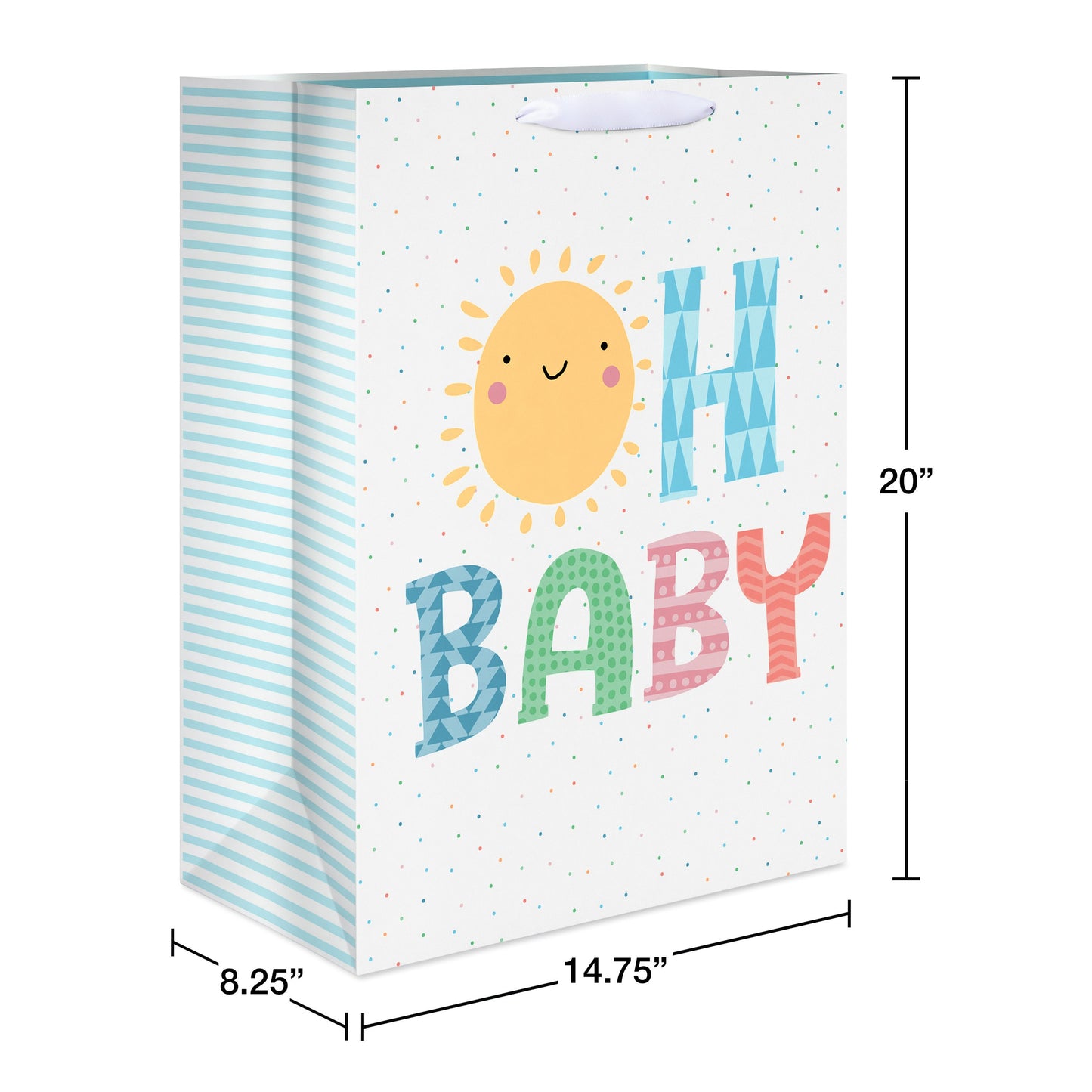 American Greetings Oh Baby White Jumbo Baby Shower Gift Bag