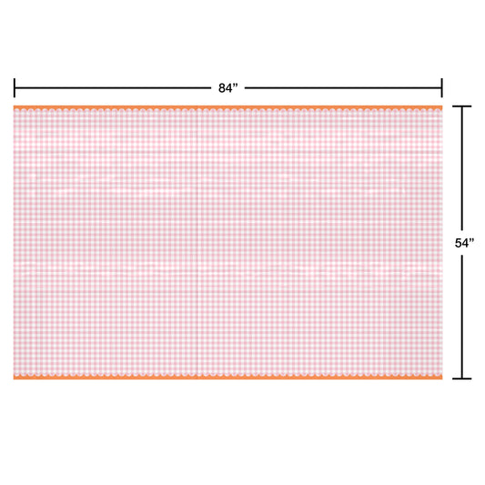 American Greetings Pink Gingham Plastic Table Cover