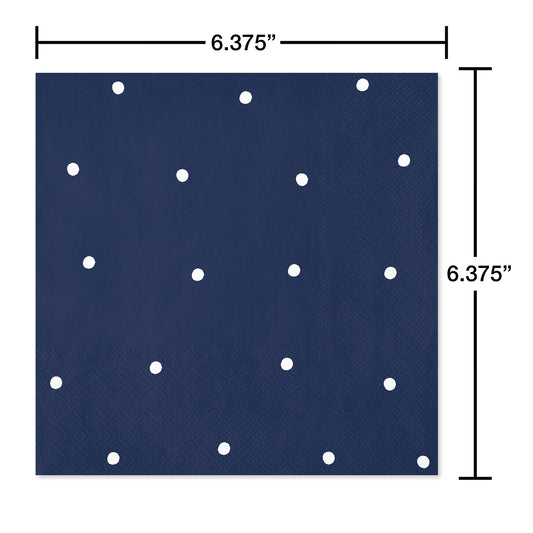 American Greetings Polka Dots on Navy Lunch Napkins