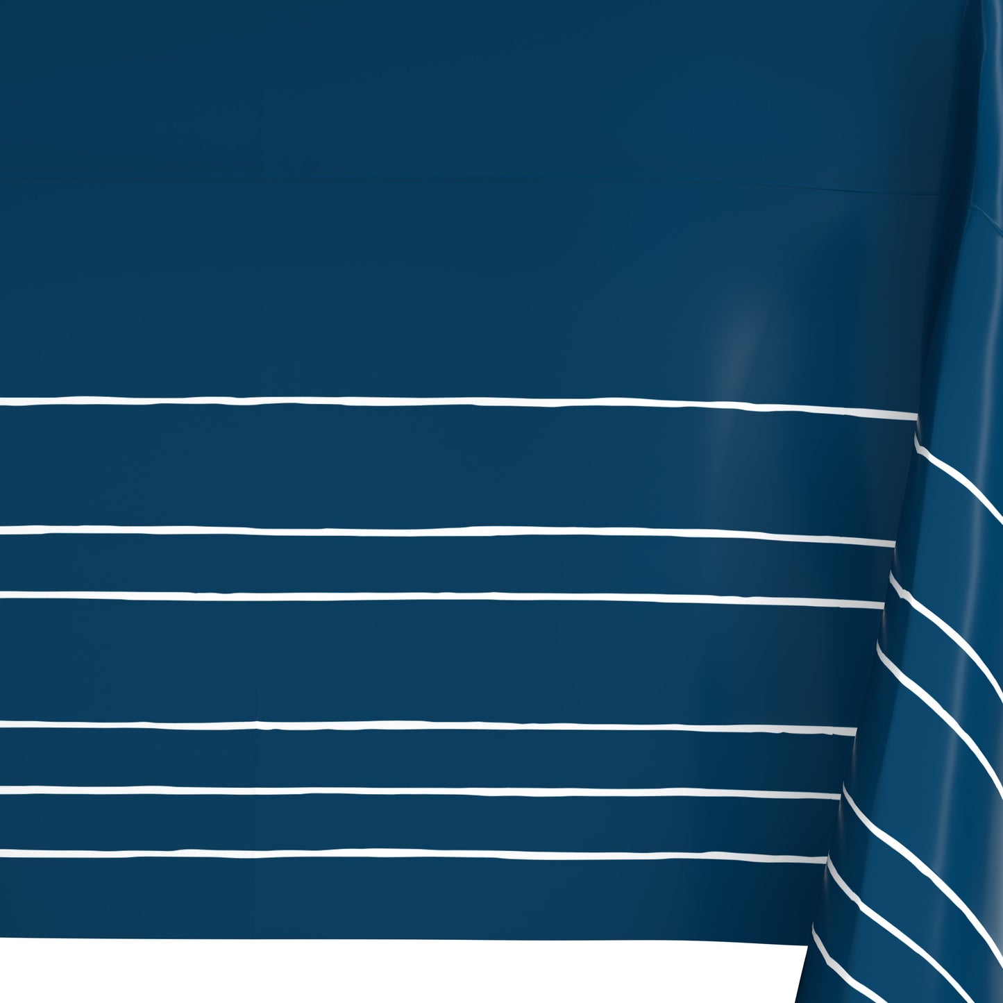 American Greetings Navy with White Stripes Plastic Table Cover