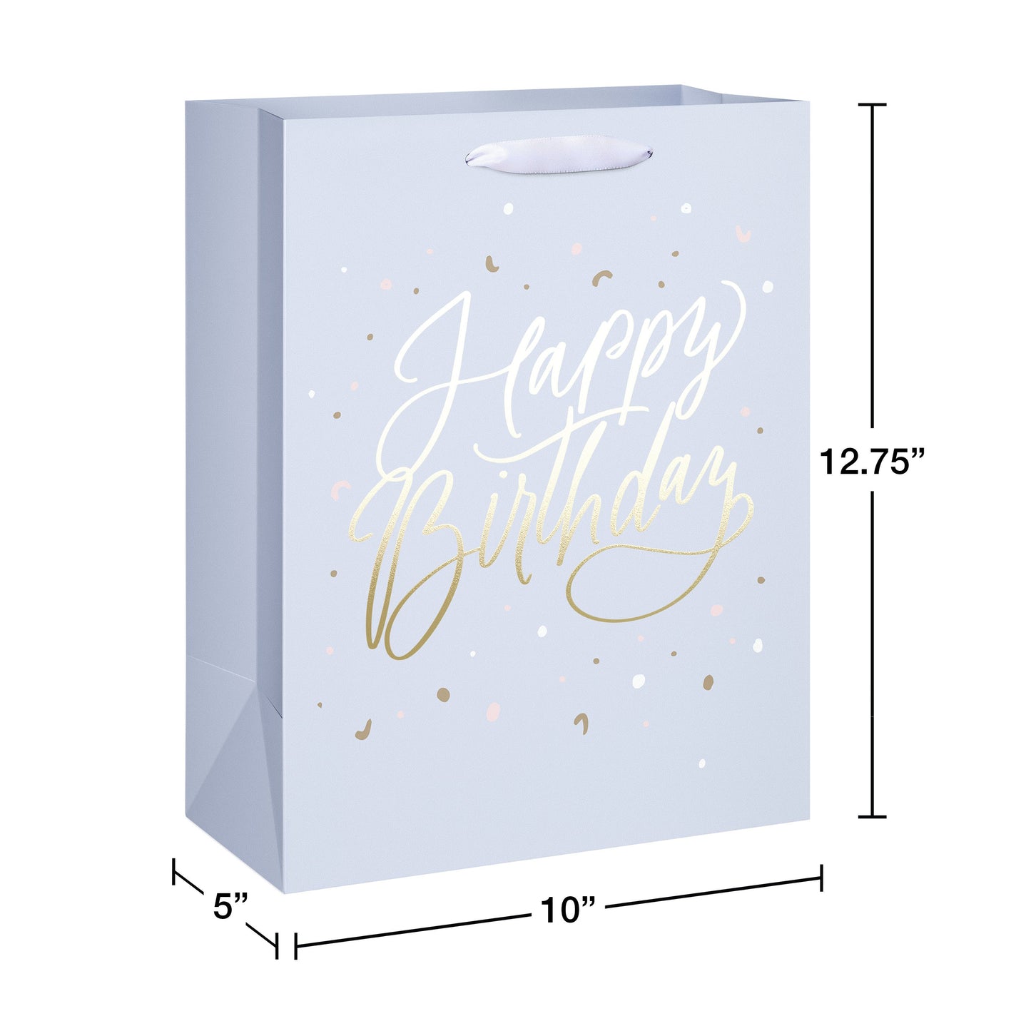 American Greetings Happy Birthday Script Lavender Large Gift Bag