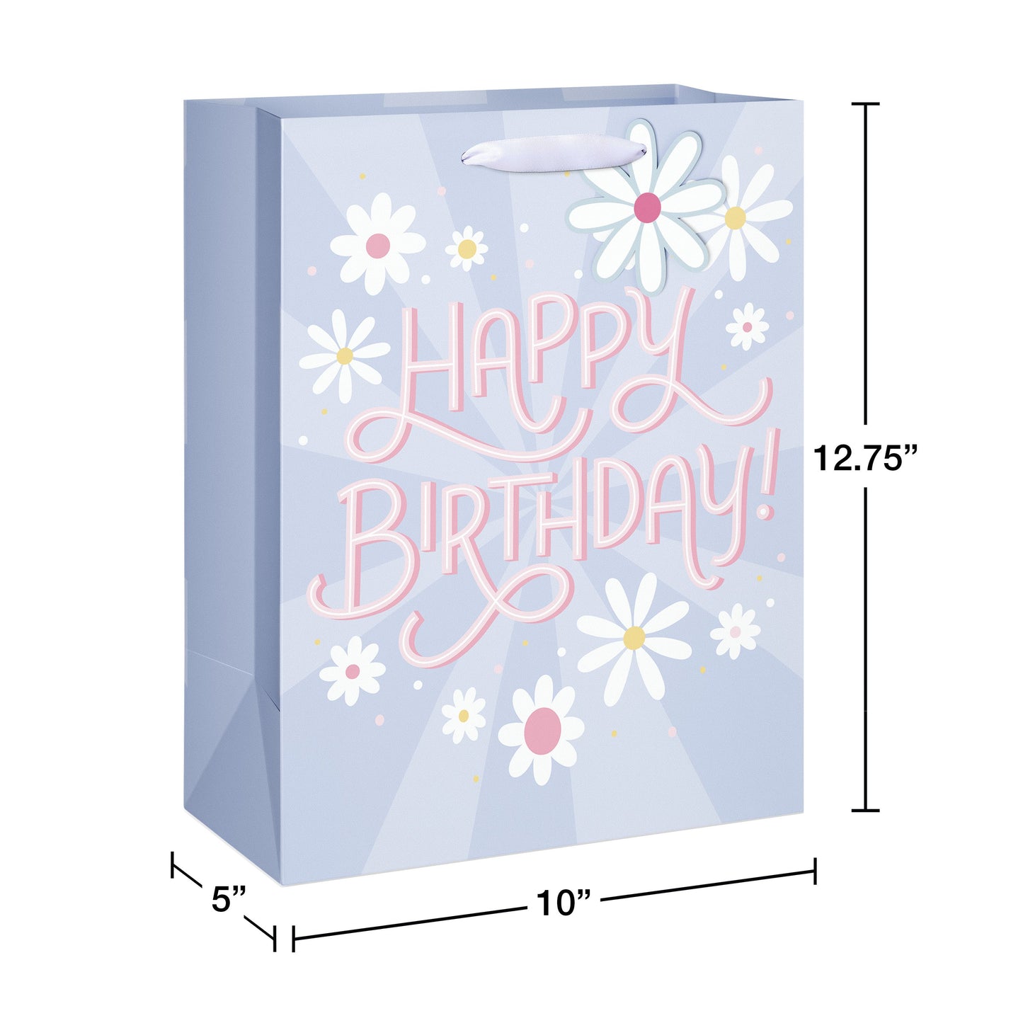 American Greetings Happy Birthday Lavender Daisy Large Gift Bag