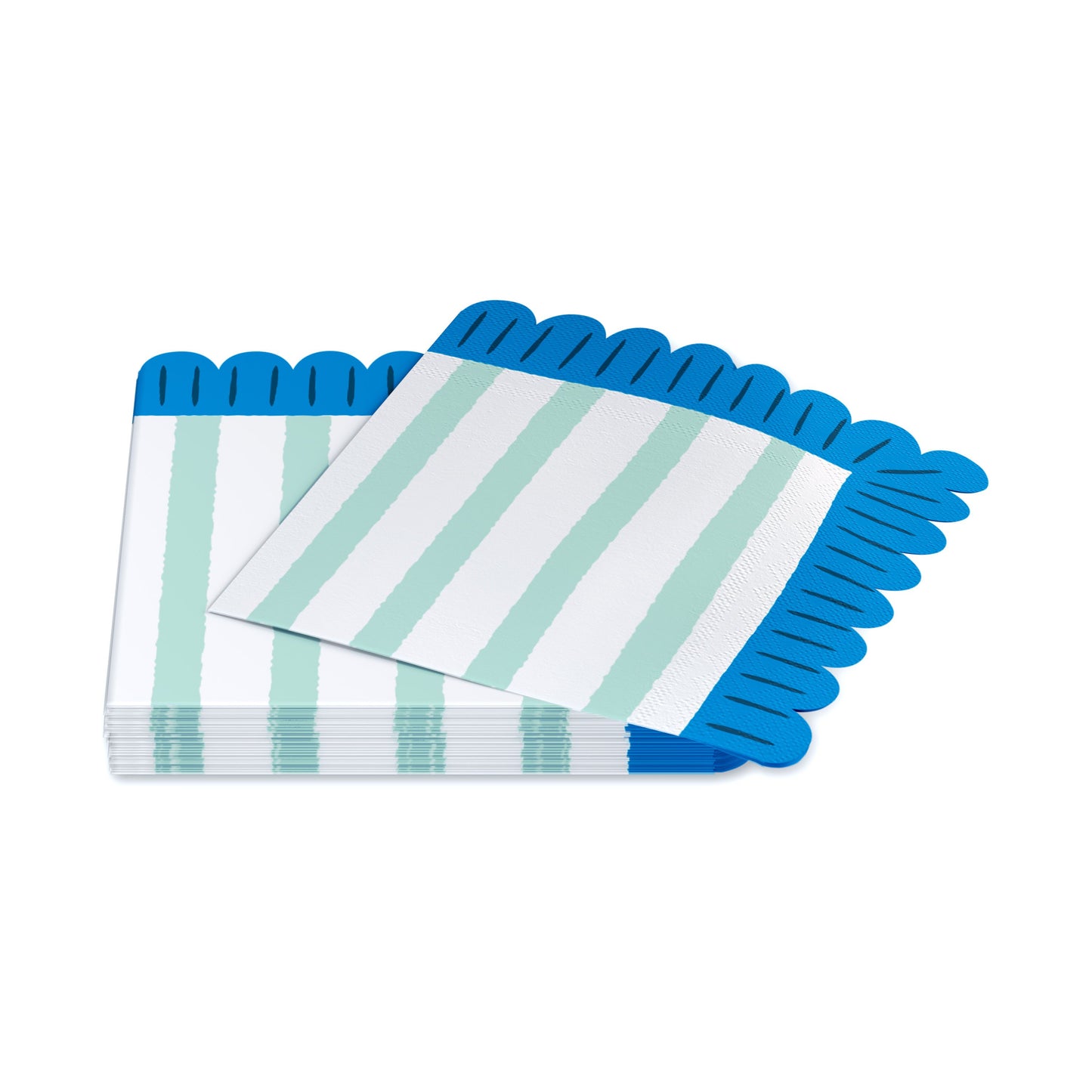 American Greetings Light Green Stripes Beverage Napkins