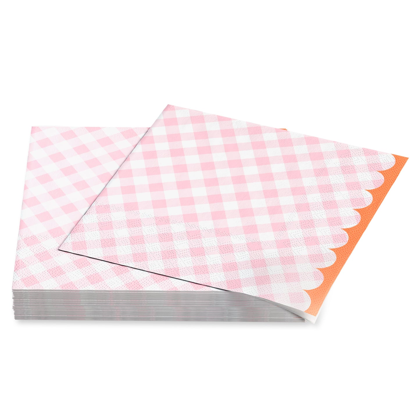 American Greetings Pink Gingham Lunch Napkins
