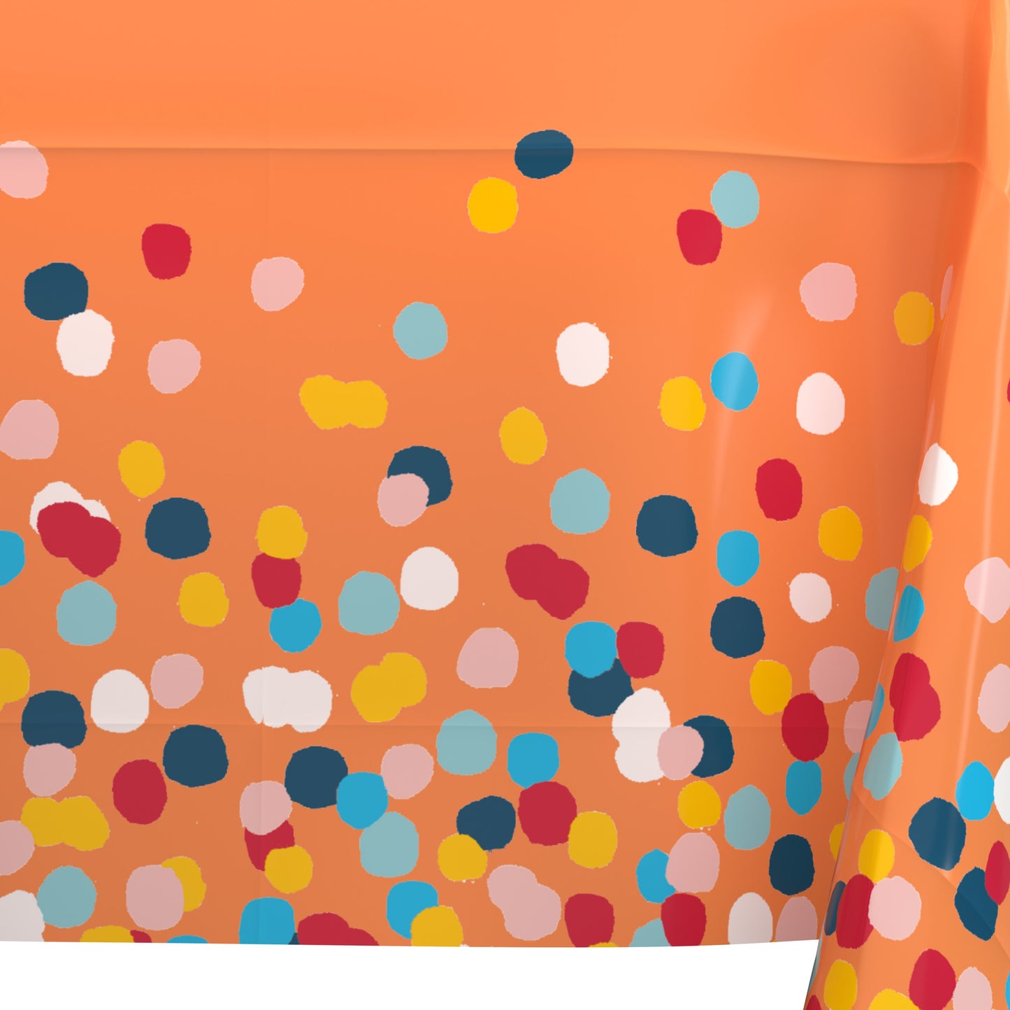 American Greetings Orange with Colorful Confetti Plastic Table Cover