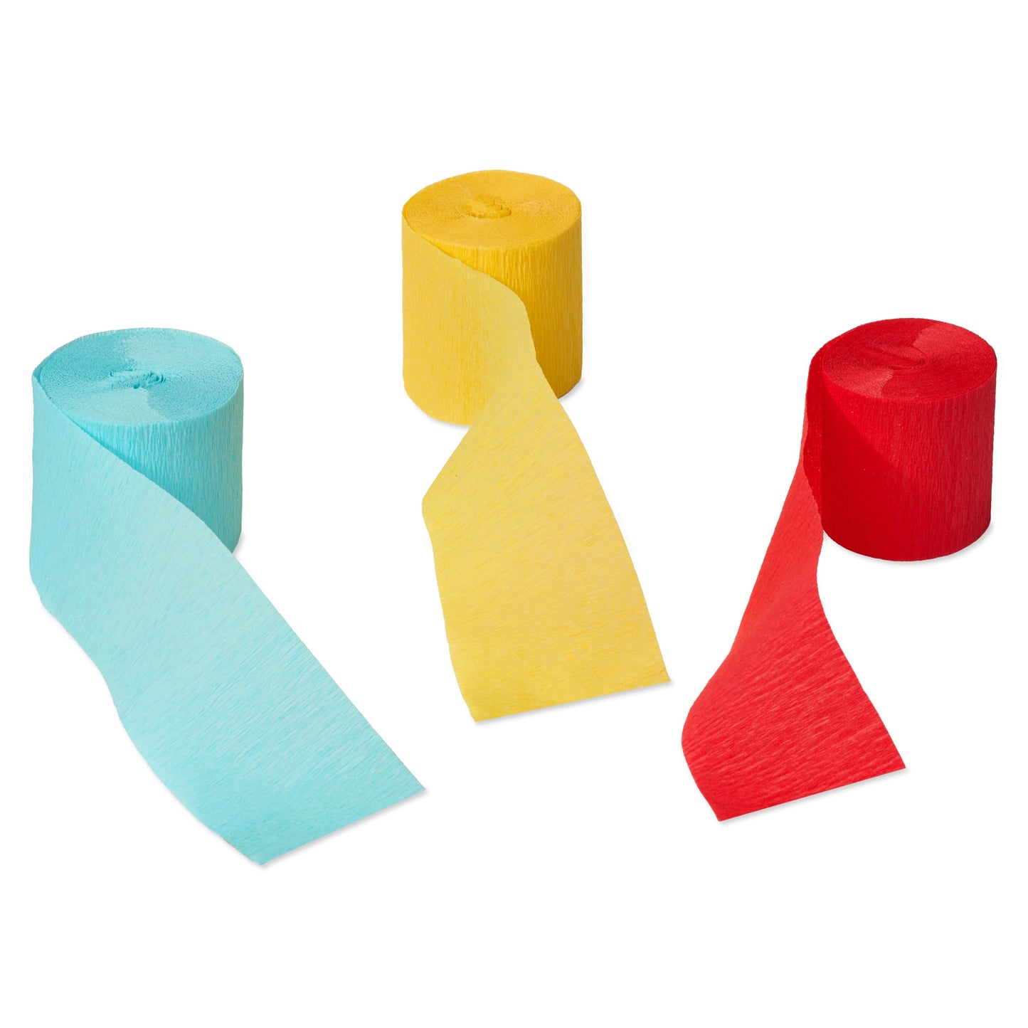 American Greetings Red, Yellow, & Blue Crepe Paper Streamers