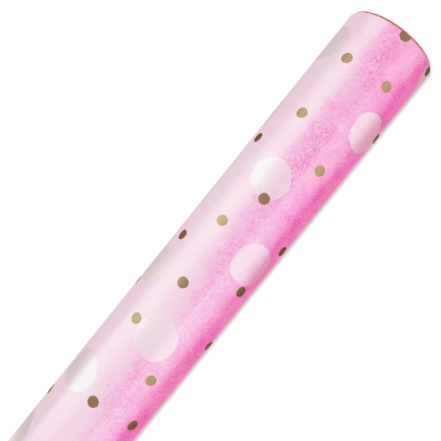American Greetings Gold & Pink Polka Dots Wrapping Paper, 20 sq. ft.