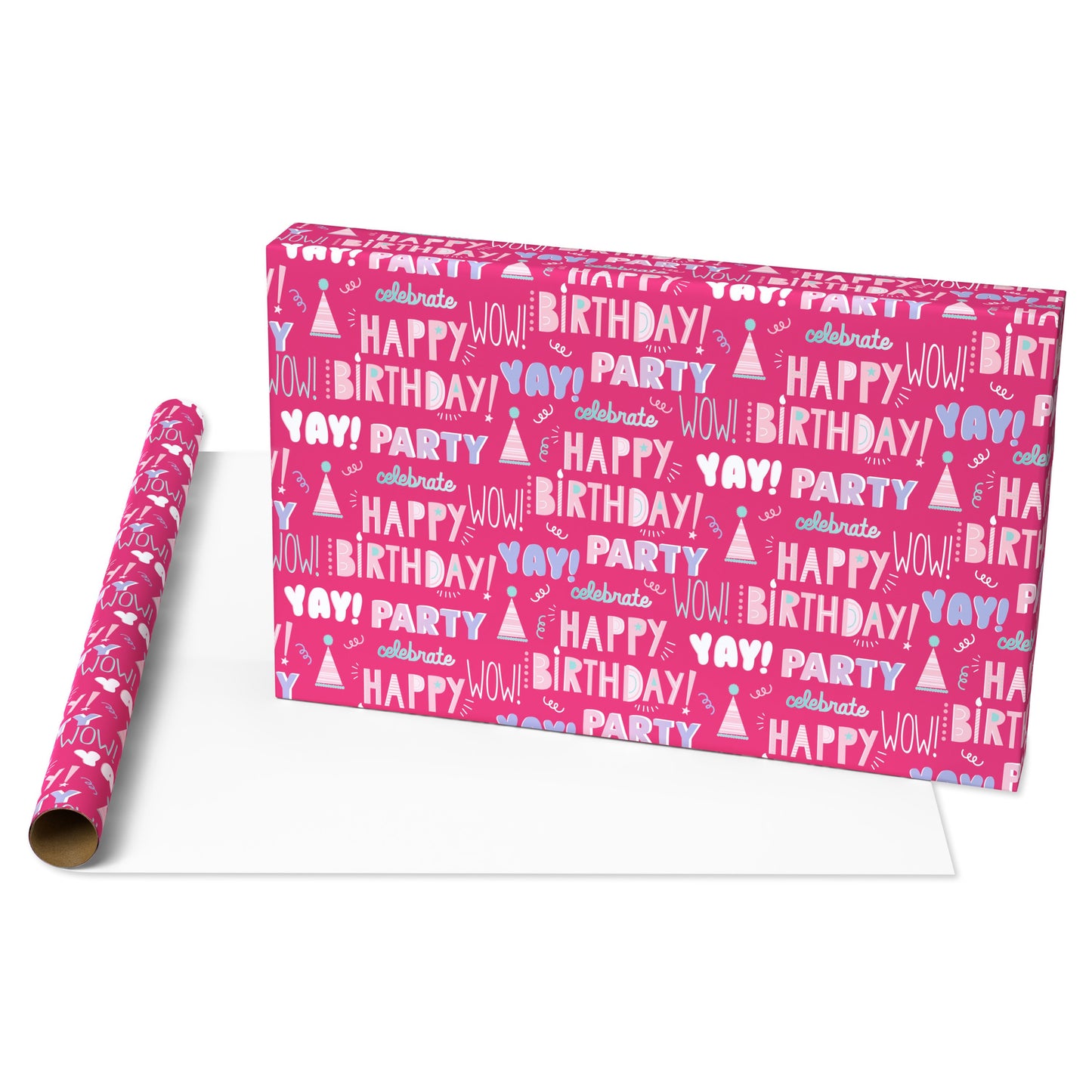 American Greetings Pink Birthday Wrapping Paper, 40 sq. ft.