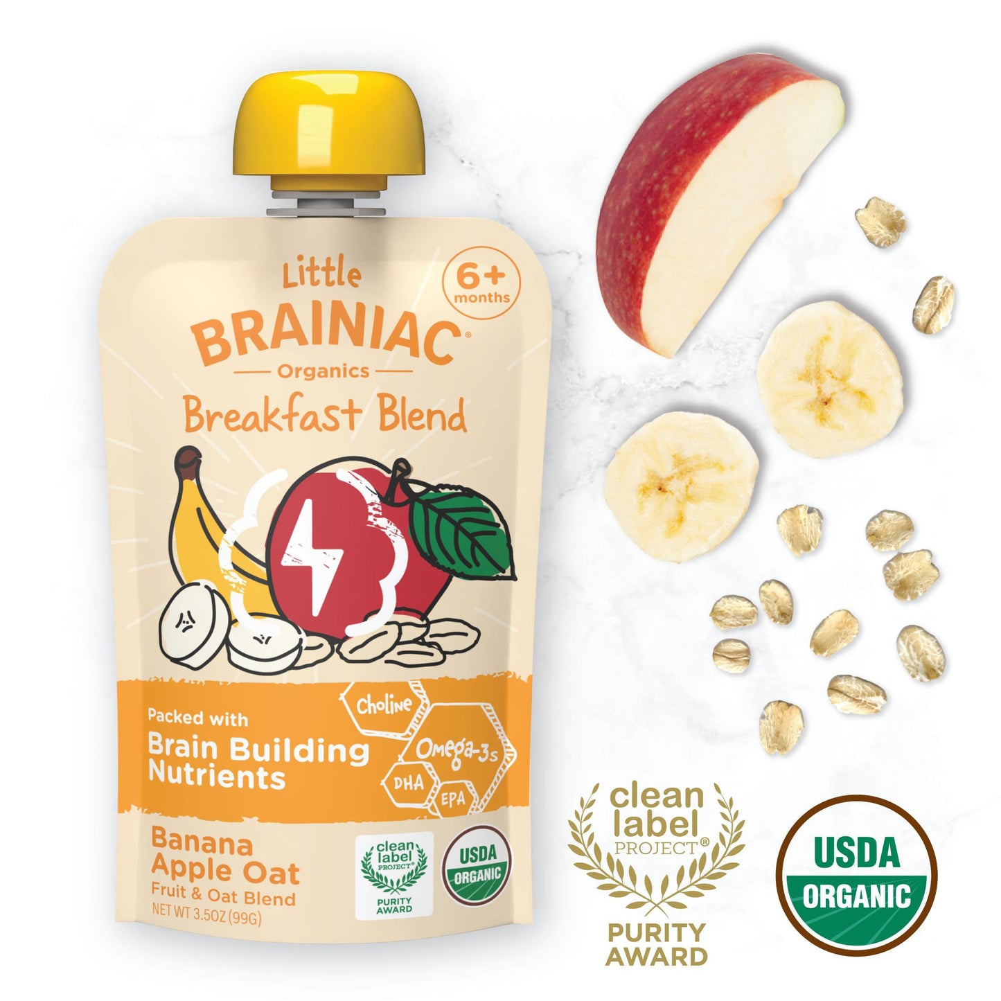 Little Brainiac Breakfast Blend Pouch - Banana Apple Oat