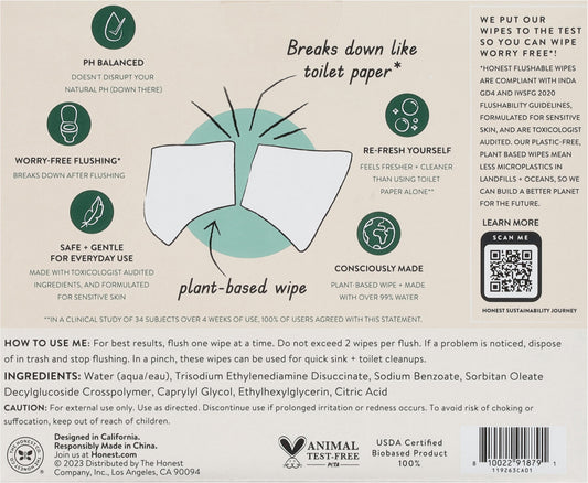 The Honest Company Flushable Plant Based Wipes