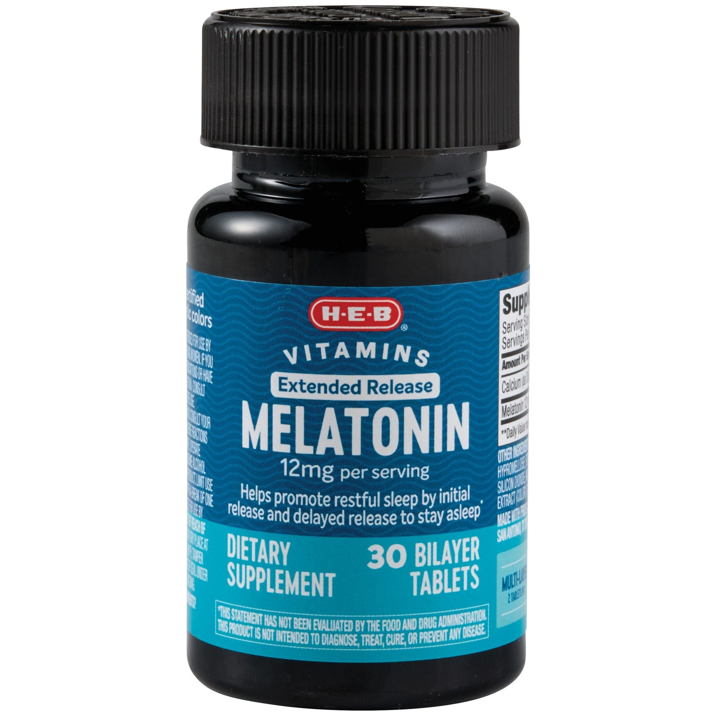 H-E-B Vitamins Melatonin 12mg Bilayer Time-Release Tablets