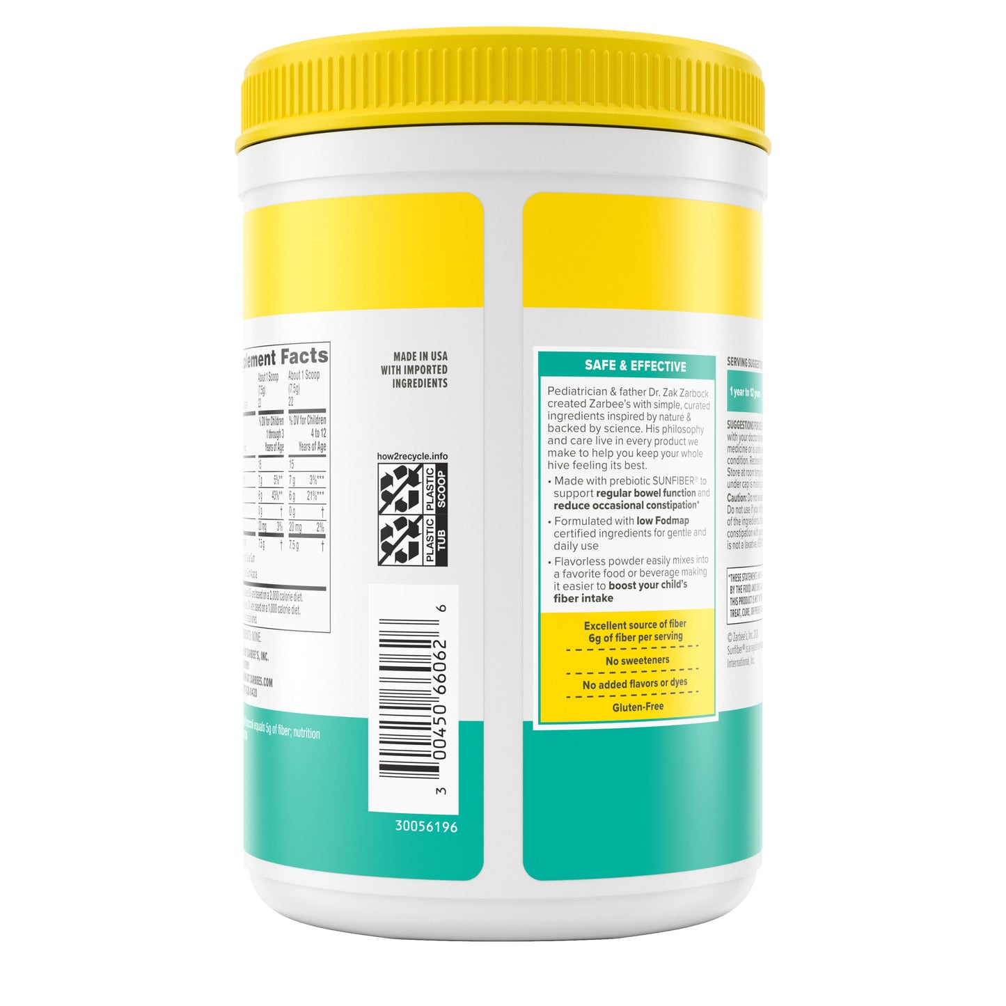 Zarbee's Regularity Support Prebiotic Fiber Powder