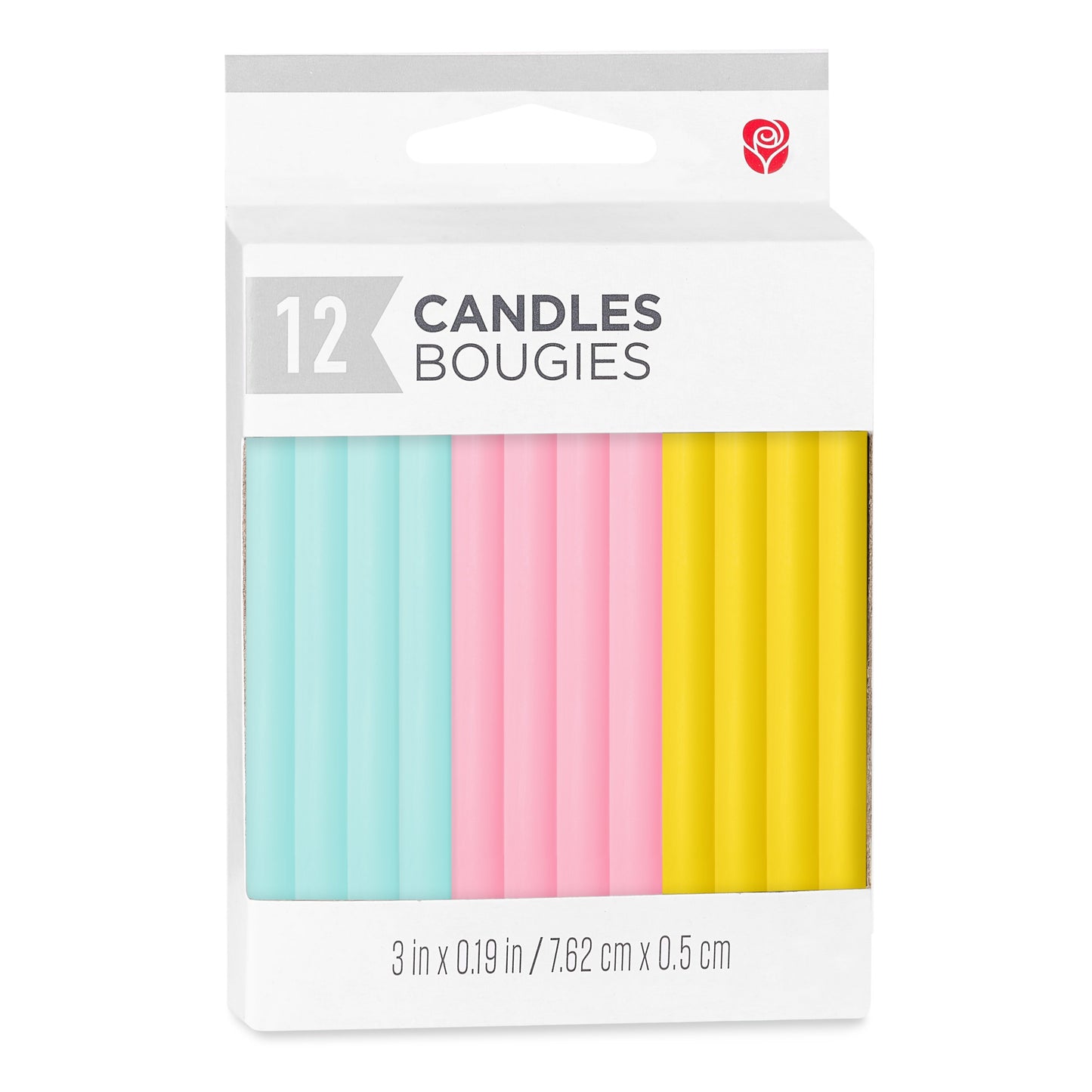 American Greetings Long Thin Green, Pink, & Yellow Birthday Candles