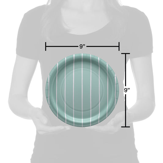 American Greetings Stripes on Green 9" Paper Plates