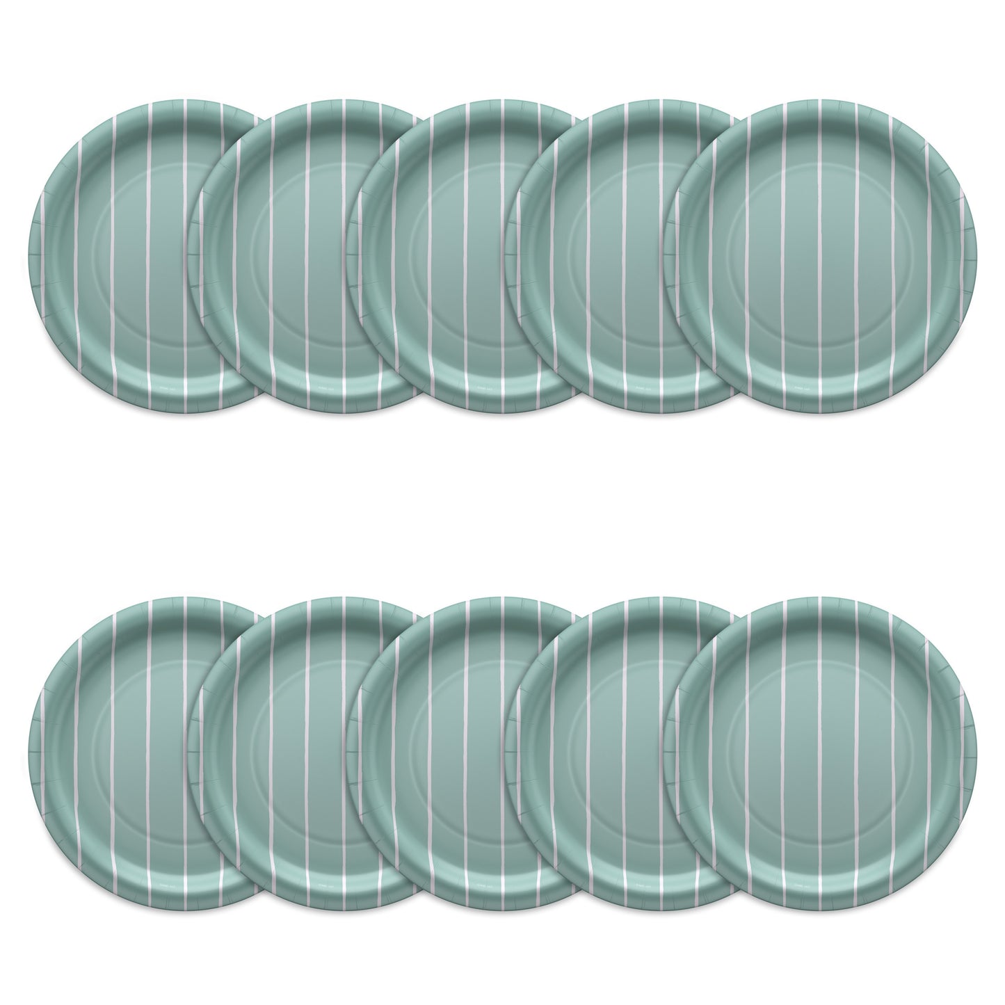 American Greetings Stripes on Green 9" Paper Plates
