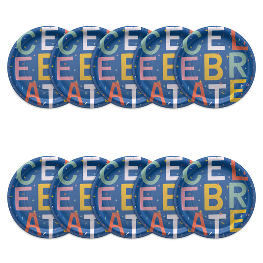 American Greetings Celebrate on Blue 9" Paper Plates