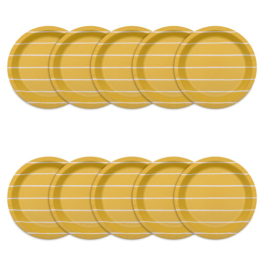 American Greetings Stripes on Yellow 7" Paper Plates
