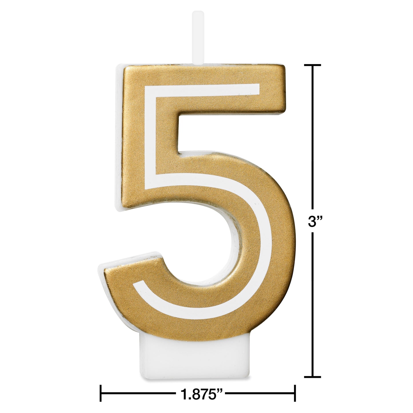 American Greetings Number 5 Gold Birthday Number Candle