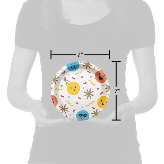American Greetings Multicolored Smiley Faces 7" Paper Plates