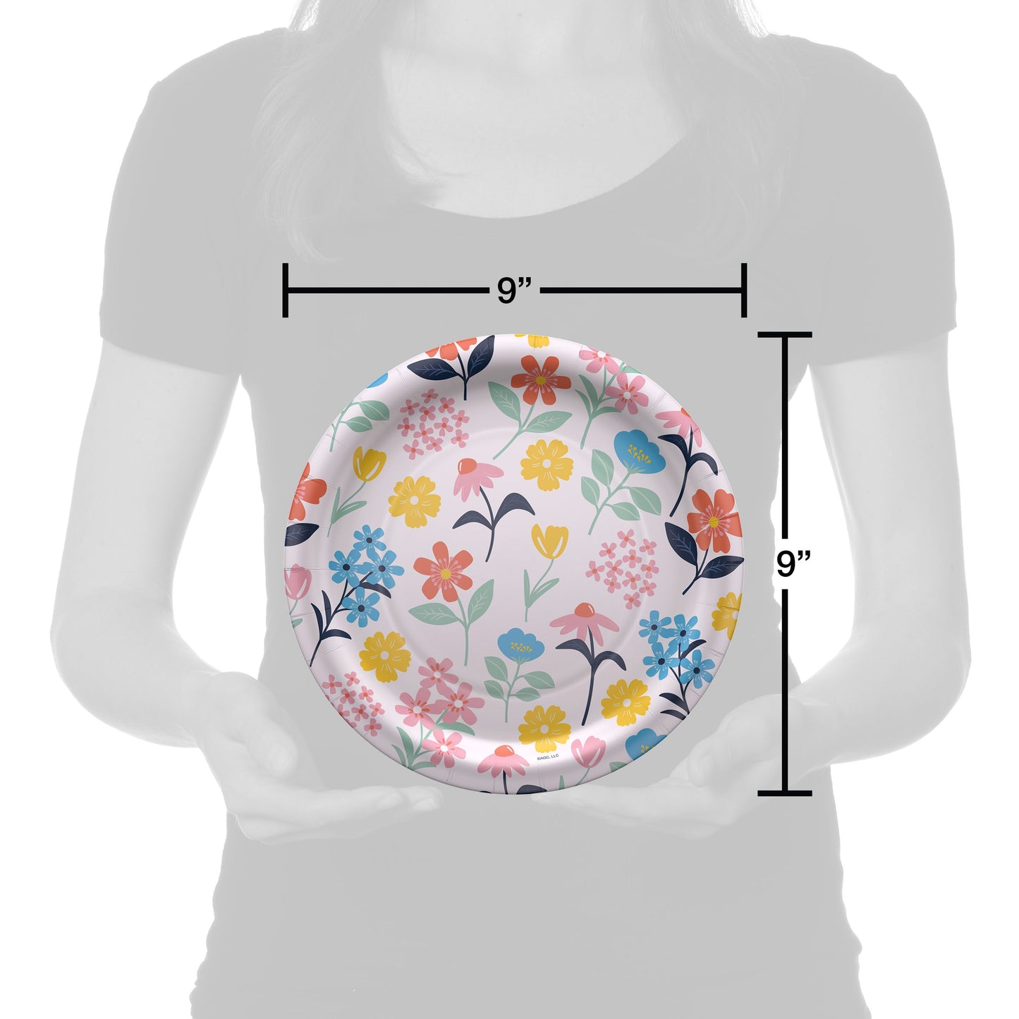 American Greetings Multi-Colored Flowers 9" Paper Plates