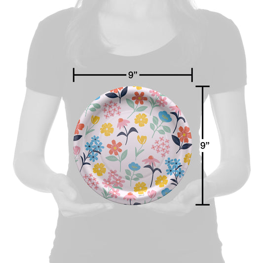 American Greetings Multi-Colored Flowers 9" Paper Plates