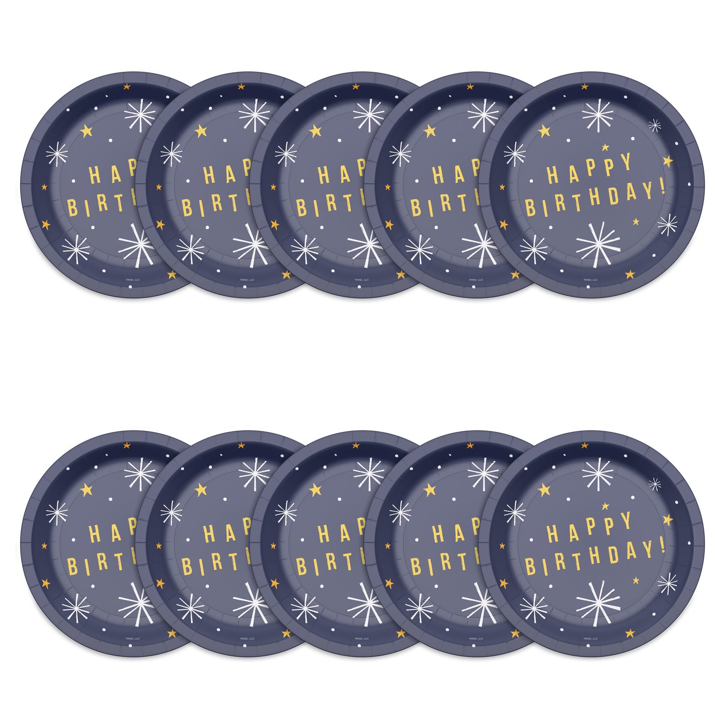 American Greetings Happy Birthday on Navy 7" Paper Plates