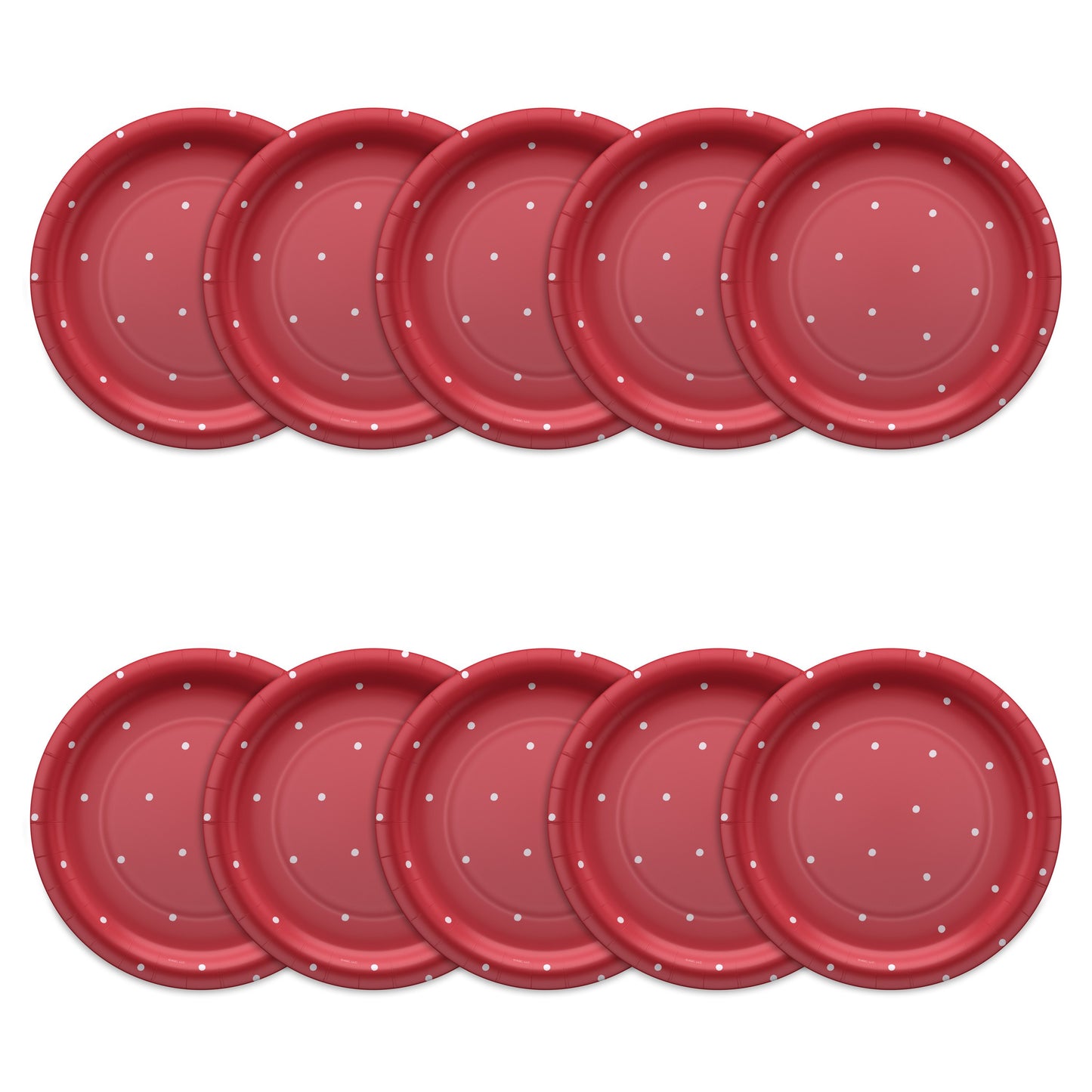 American Greetings Polka Dots on Red 9" Paper Plates