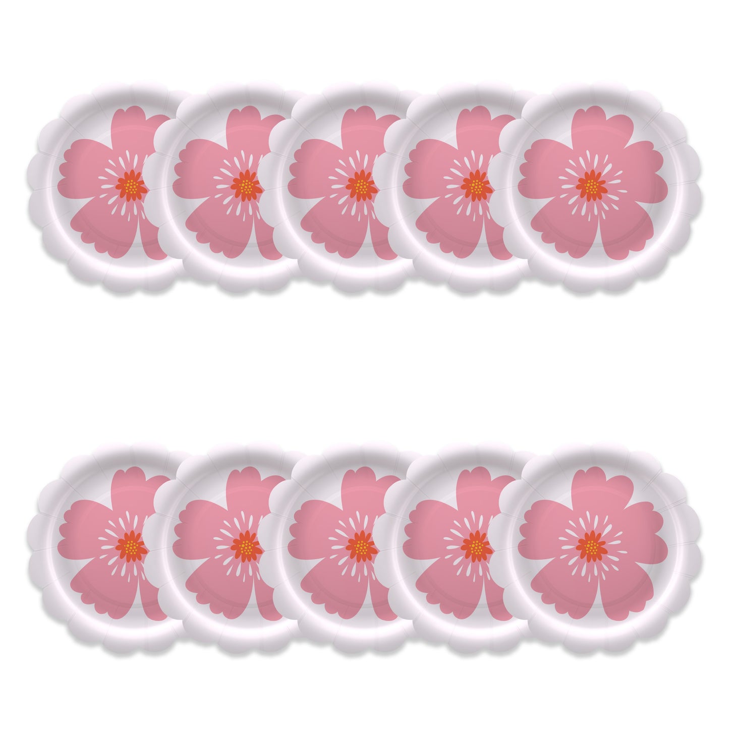 American Greetings Pink Flower 7" Paper Plates