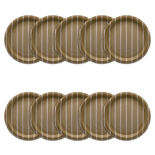 American Greetings Stripes on Gold 9" Paper Plates