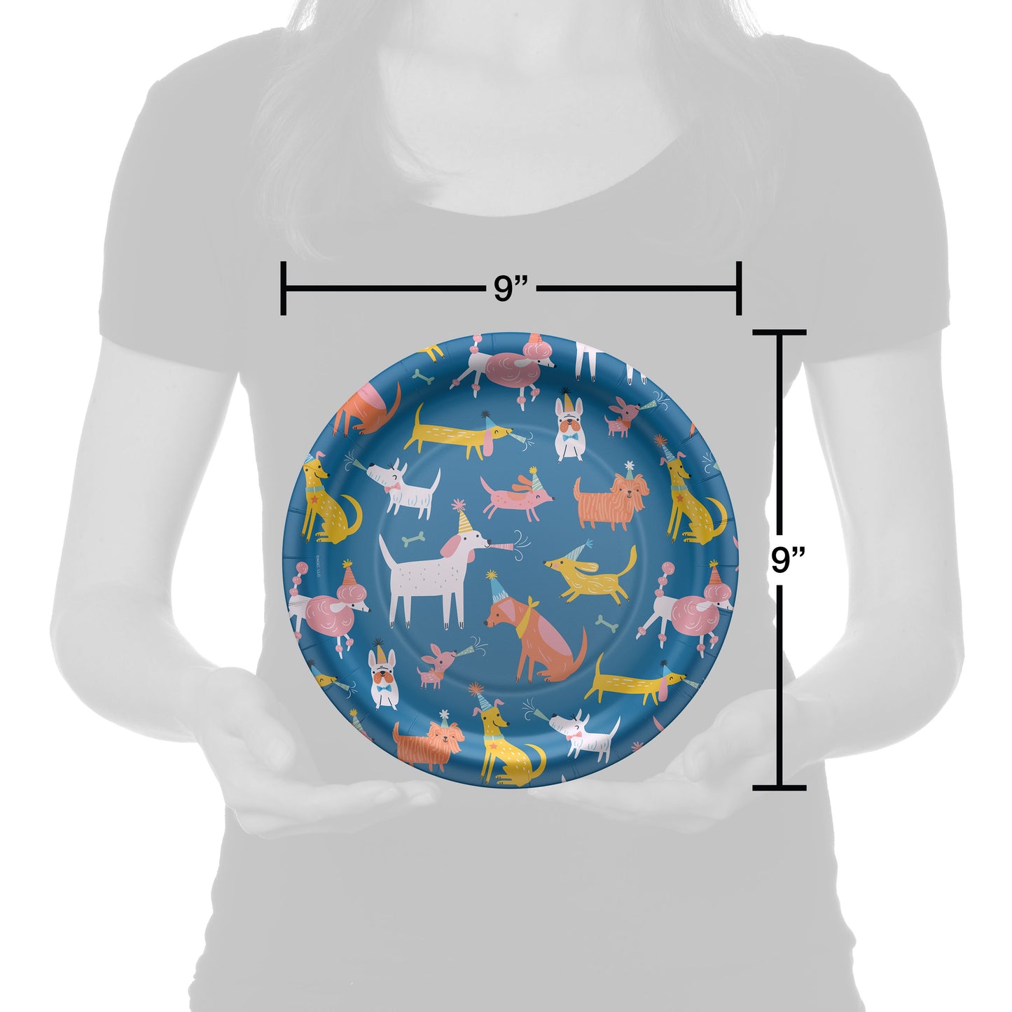 American Greetings Colorful Dogs 9" Birthday Paper Plates