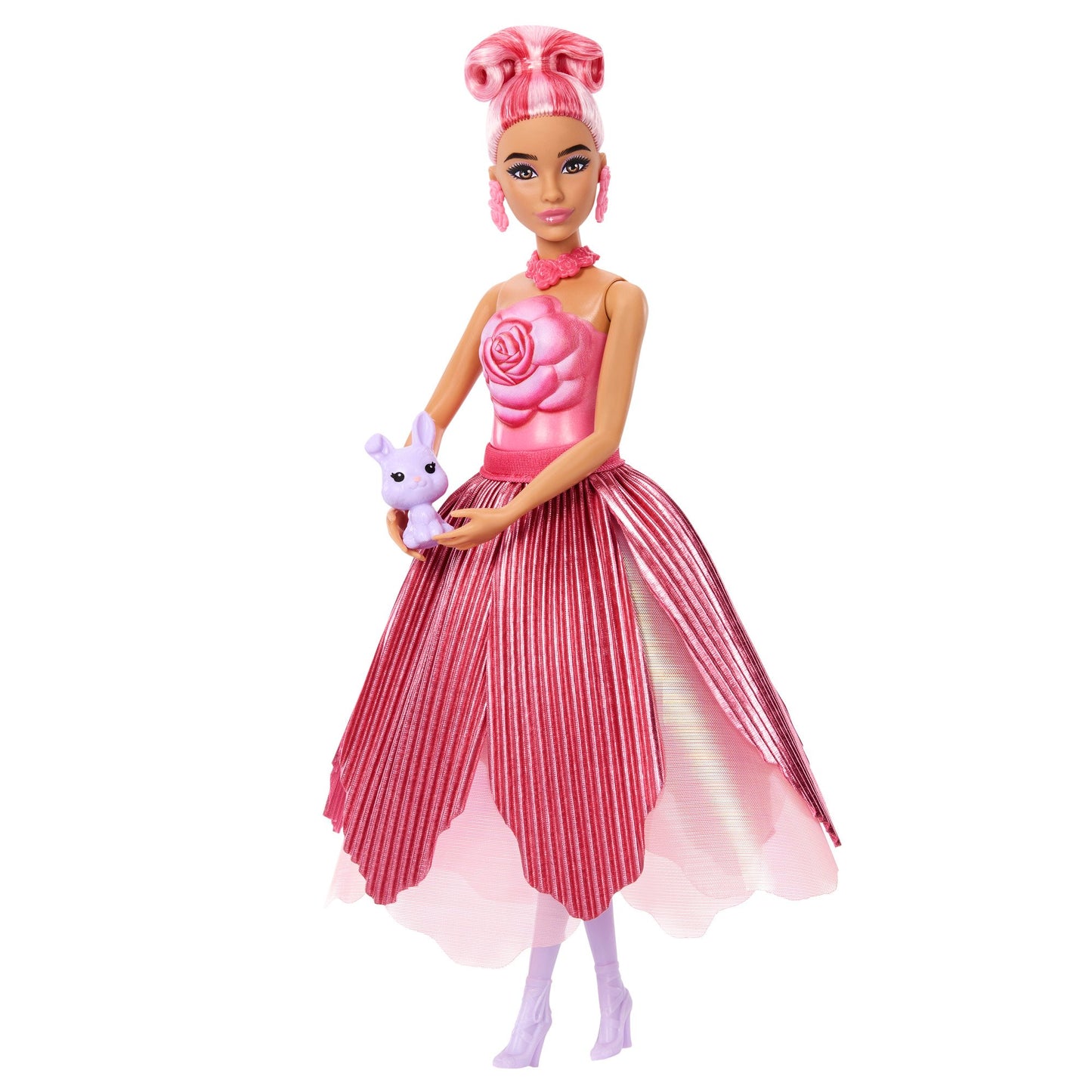 Barbie Petal Pop Flower Doll & Bunny - Rose