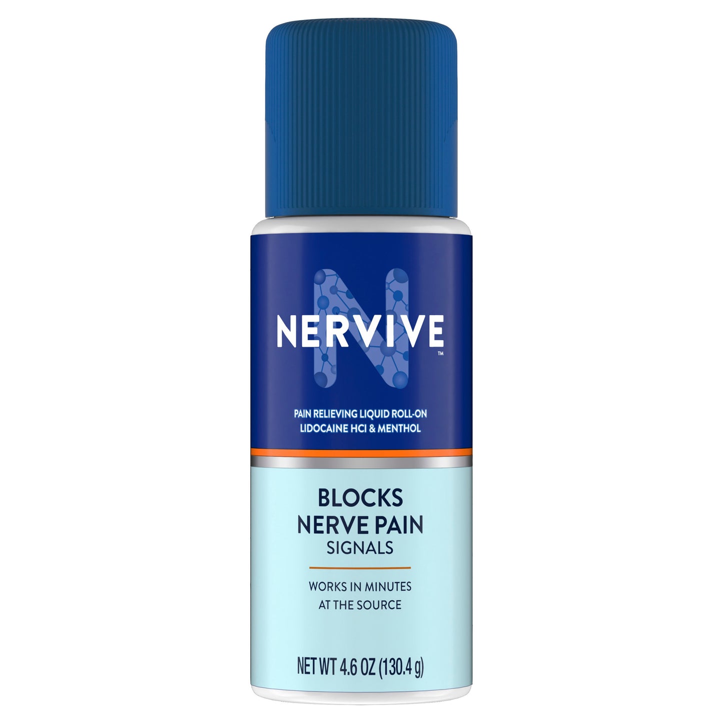 Nervive Pain Relieving Large Roll On, Max Strength Topical Pain Reliever with Lidocaine & Menthol for Toes, Feet, Fingers, Hands, Legs & Arms