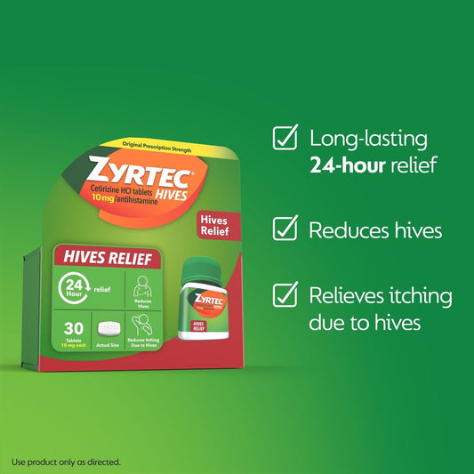 Zyrtec Hives Relief Antihistamine Tablets