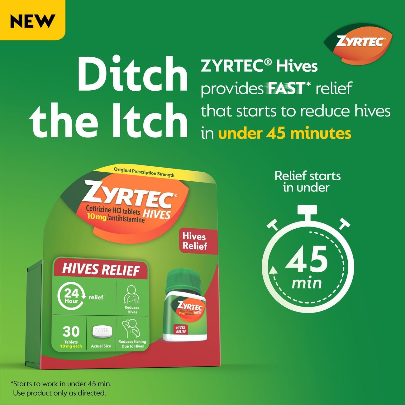 Zyrtec Hives Relief Antihistamine Tablets