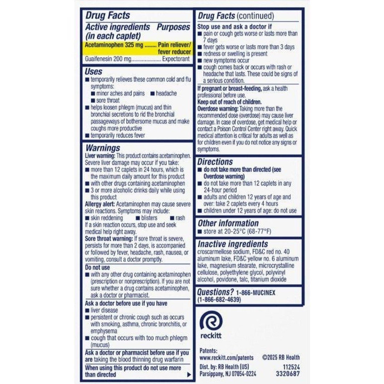 Mucinex Rapid Plus Clear Pain, Headache & Mucus Pain Relief Caplets