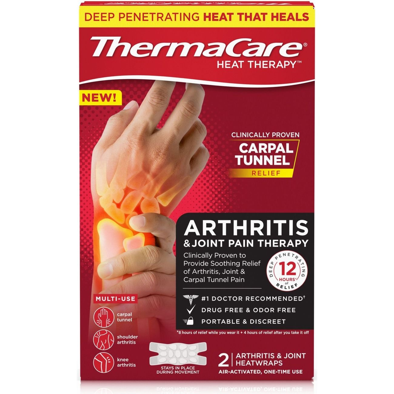 ThermaCare Heat Therapy Arthritis & Joint Pain Relief Wraps