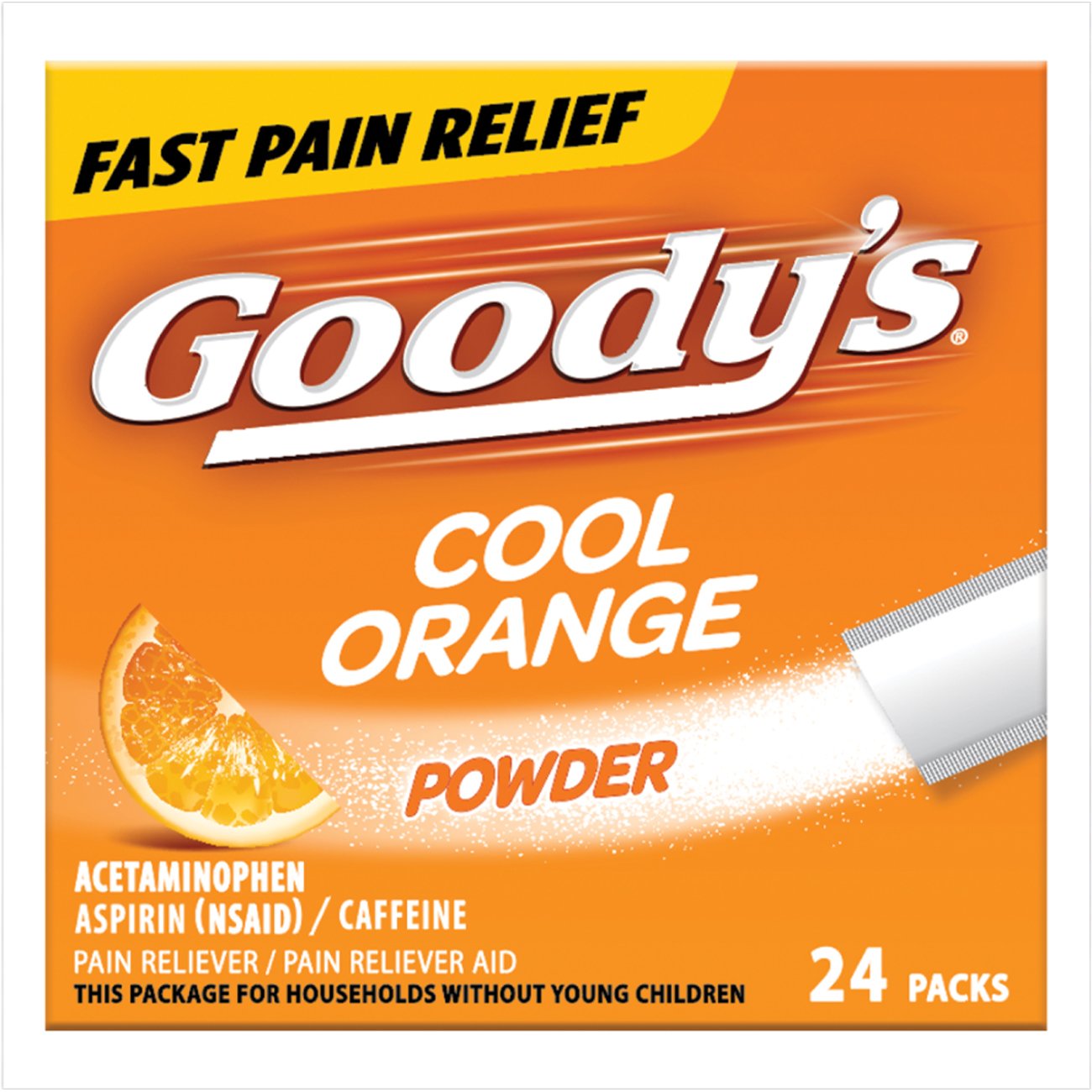 Goody's Headache Pain Relief Powder with Caffeine - Cool Orange