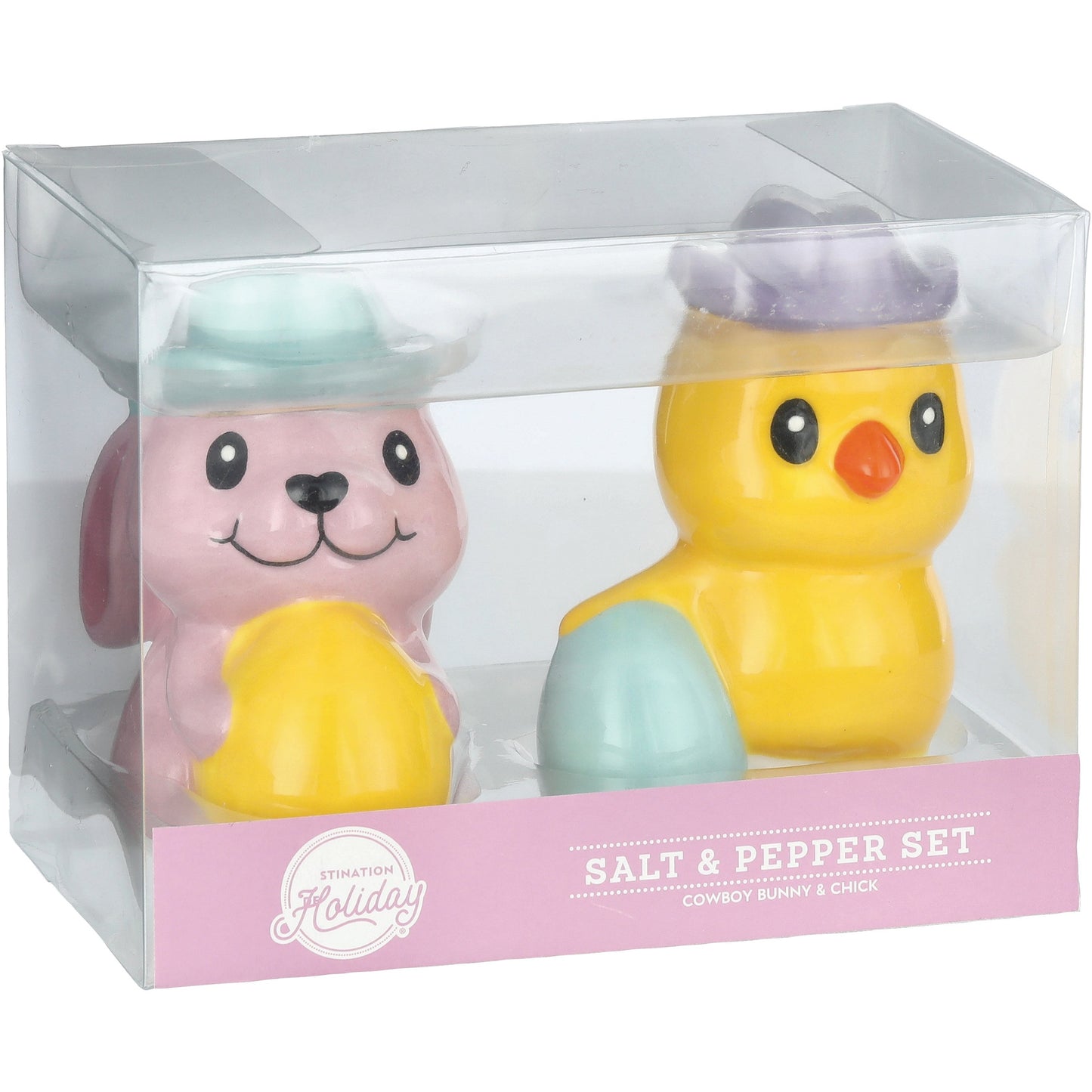 Destination Holiday Cowboy Bunny & Chick Salt & Pepper Set